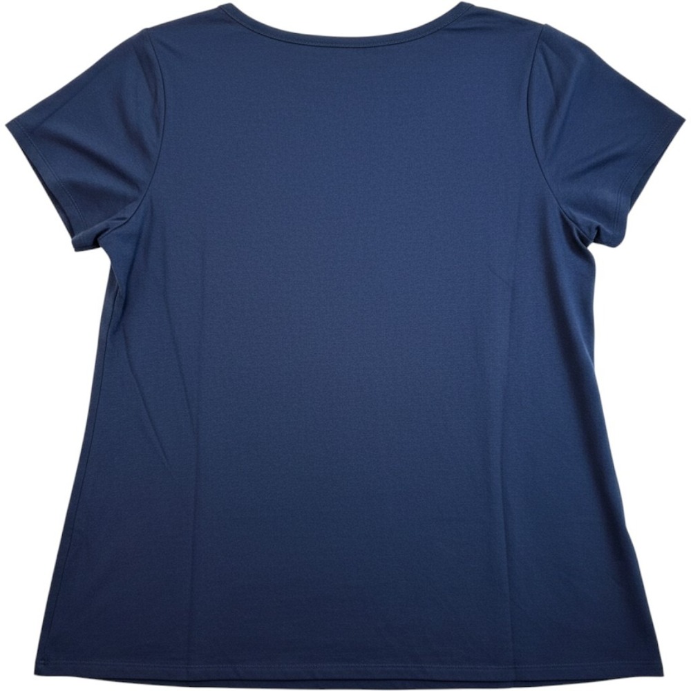 Zim & Zoe Lounge Navy Blue Short Sleeve Tulip Hem Pocket Top Plus Size 22/24 - Picture 2 of 9